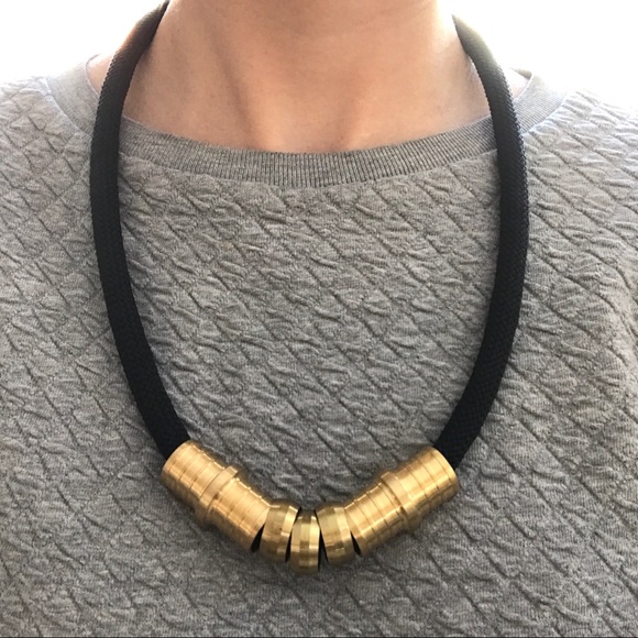 Black rope necklace - Multiple ways to wear - Picture 10 of 12